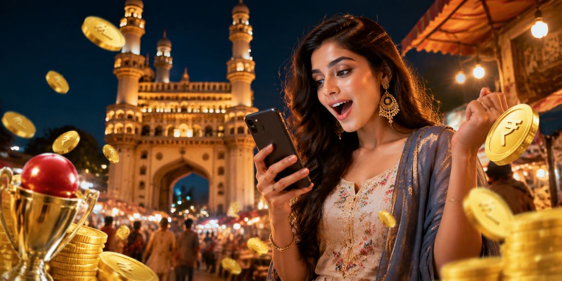 Cricket fans enjoying live betting near Hyderabad Charminar